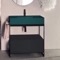 Modern  Console Vanity, Green Ceramic Sink, 35